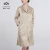 Import Elegant Women Homewear Silk Cotton Long Sleeve Turn Down Collar Mini Dress with Buttons Front Fly from China