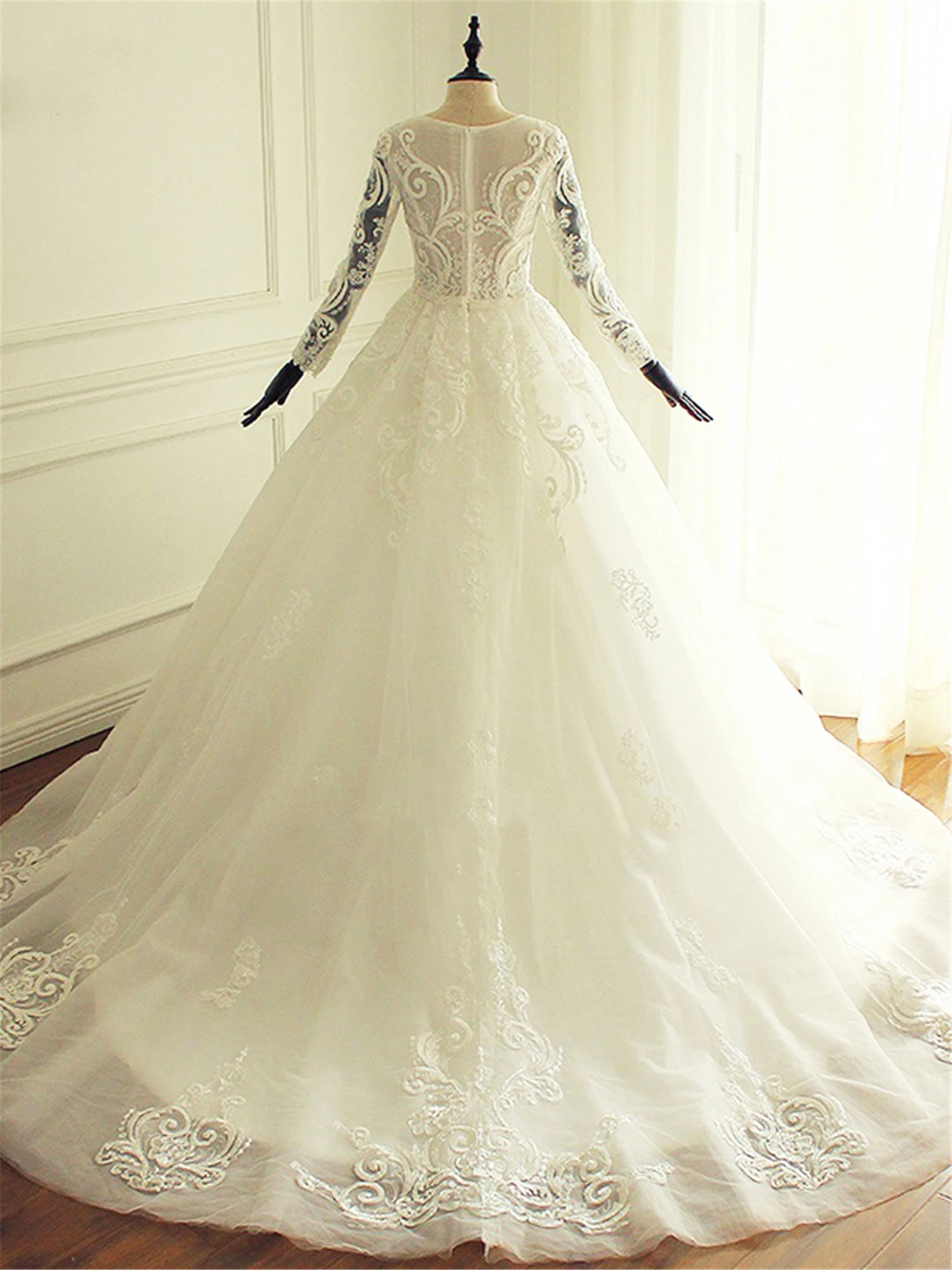 ELWD0000001 Wedding Dresses Lace Tulle Women Popular Fashion Custom Element Bridal dress