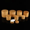 Empty Refillable Environmental Round Cosmetic Containers Bamboo Jars with PP Inners