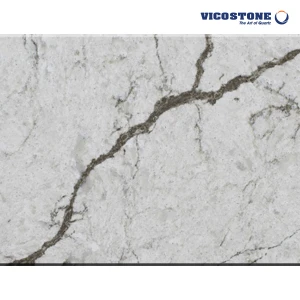 Engineered Quartz Stone - Vicostone Diamante BQ8788 prominent with crazed veins  outstretched throughout the slab outstretched t