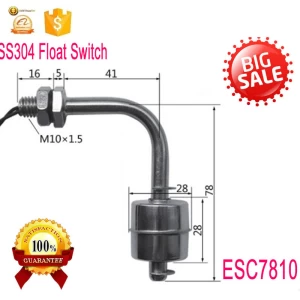 ESC7810 Stainless Steel Tank Liquid Water Level Angle Sensor Float Switch for water pump