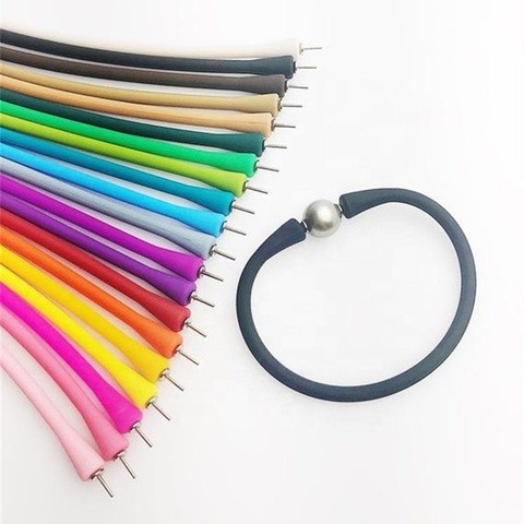 Europe and America Fashion DIY Jewelry Irregular Fresh Water Pearl Bracelets Custom Muti Rainbow Color Silicon Bracelet