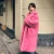Import European newest winter loose faux fur young women pink double-breasted mid-length casual lamb fur coats from China