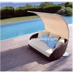 Excellent factory directly rattan wicker round sun lounger