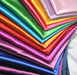 factory cheap price 100% polyester shiny satin fabric for wedding decoration