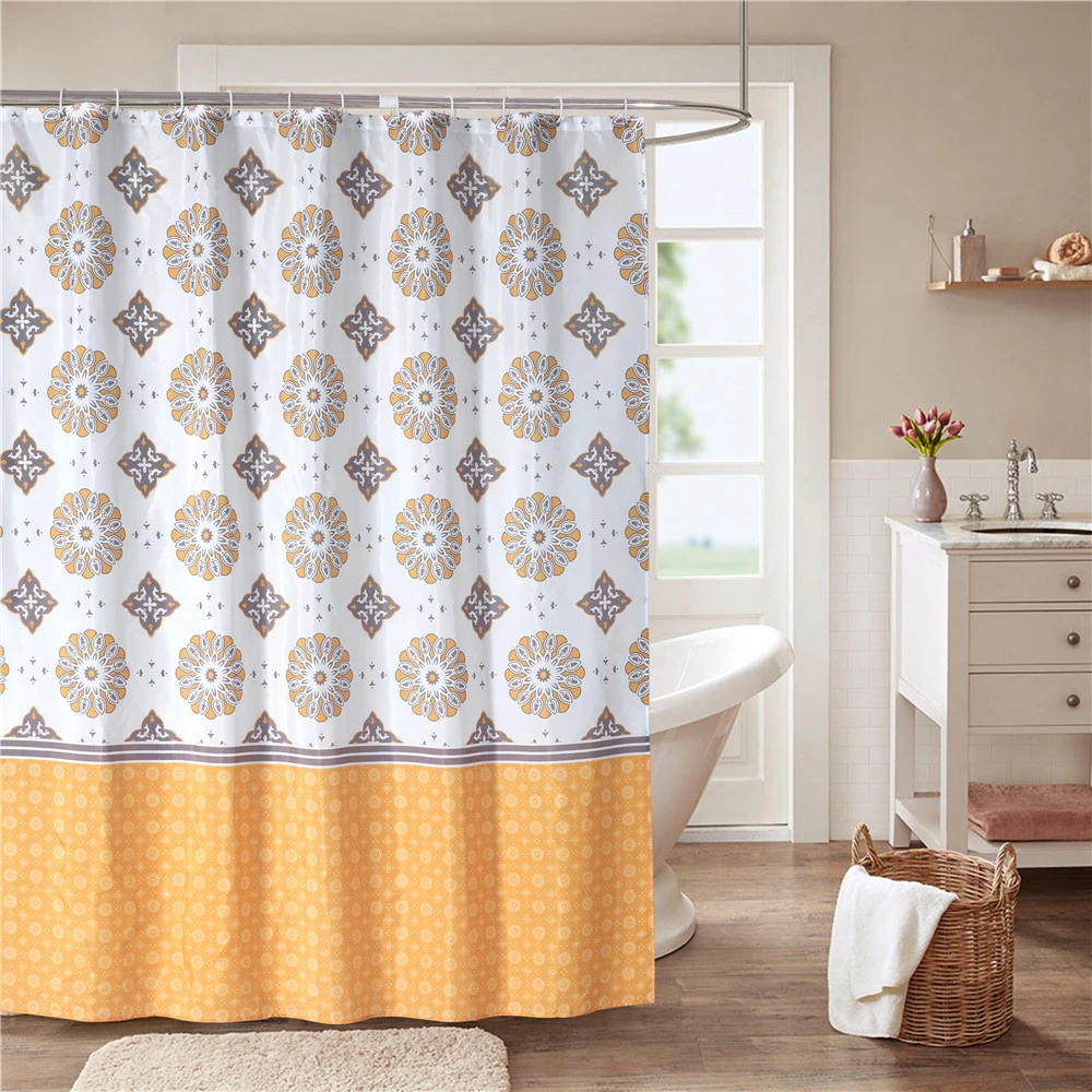Factory Design Custom Bathroom Waterproof Printing Shower Curtain For Hotel and Home