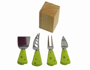 Factory Hot Sale Wooden Handle Cheese Knife Set With Wooden Case