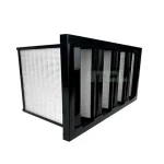 factory outlet ABS Plastic Frame Mini Pleated Compact Hepa Filter Fiberglass W Shape V Bank Air Filter