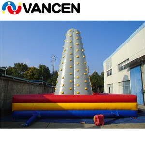 Factory price inflatable climbing tower outdoor sport games high quality inflatable rock climbing wall with holds for kids