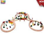 Factory Supply 100piece Wooden train Toy,High Quality Wood Train Set,Popular Wooden Train Track For Kids TH0007
