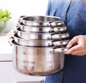 Factory wholesale cooking pots 10pcs stainless steel stock pot kitchen accessories cookware sets with lid