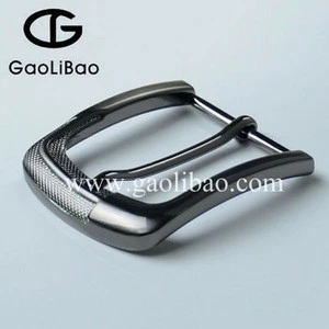 Fashion belt accessories wholesale 40mm single pin belt buckles metal buckle for men laser logo nickel plating