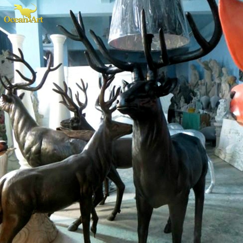 fiberglass christmas Life Size Reindeer model Statue