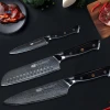 FINDKING G10 handle 67 layers damascus steel kitchen knife set with 8 inch chef knife