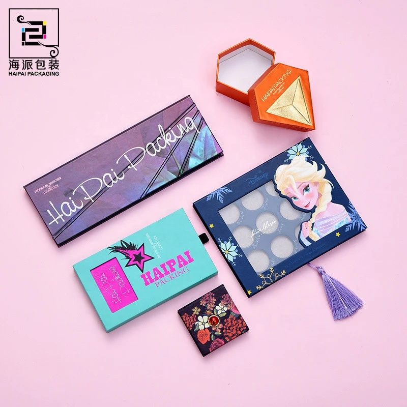 Foldable paper  boxes  specialty paper and fade color eyeshadow pallet
