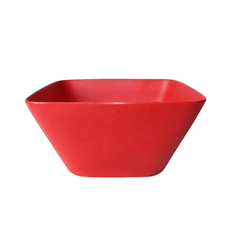 Food garde high plastic home goods red custom color OEM melamine dinnerware set picnic tableware bamboo fiber