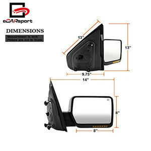 For Ford 04-06 F150 Pickup Extending Car Side Towing Power Heated Amber LED Signal Mirror