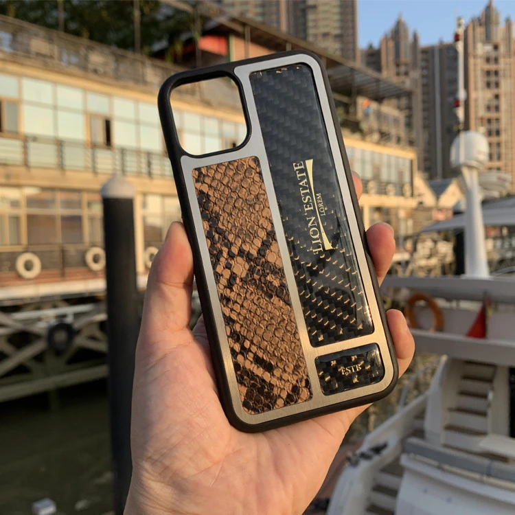 Forged Carbon Fiber Tpu + Pc Pu Cases for Iphone Wholesale Aramid Business with Metal Frame 12 Leather Case Phone Xs Pro Max