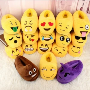 free sample emoji slipper custom design cute emoji slippers custom embroidered slippers