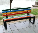 Galvanized sheet outdoor bench Patio Benches furniture garden metal chairs table seat