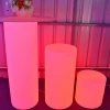 garden lighting cylindrical lamp rechargeable color changing remote control led pillar column light