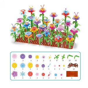 Gift Art and Craft Kids 171PCS DIY Build a Bouquet Sets Educational Creative Flower Garden Building Toys