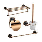 Gold bathroom accessories 4pcs/set high quality with toilet brush holder bathroom accessory set