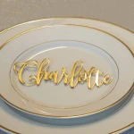Gold Mirror Wedding Place Cards, Acrylic Laser Cut Place Names Cards Wedding Table Place Cards