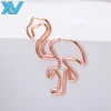 Golden metal color ostrich shaped paper clip gift Flamingo design metal binding clips