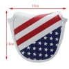 Golf putter cover American flag pattern mallet golf putter head cover semi-circular custom golf club cover