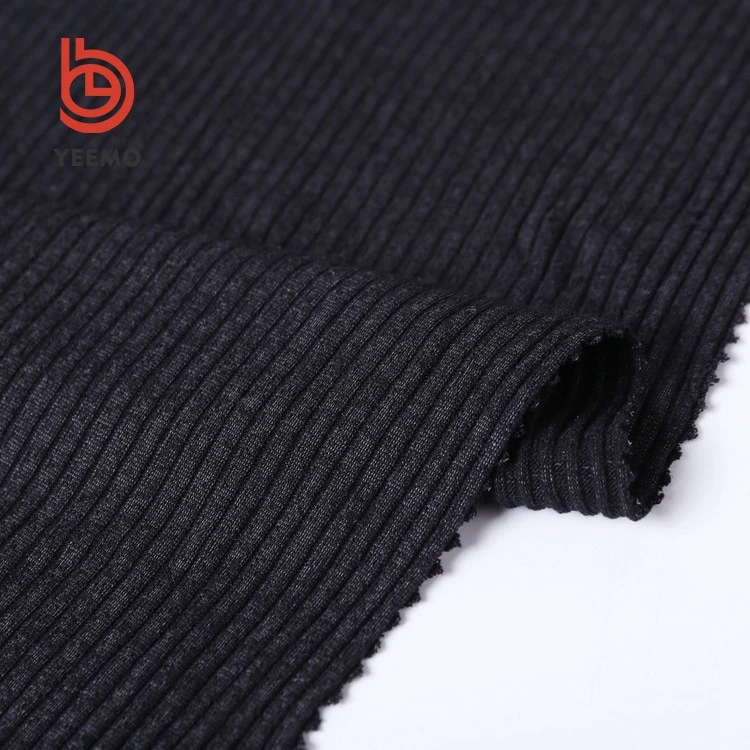 Good crease resistance viscose fabric rayon spandex rib jersey collar fabric for sweater