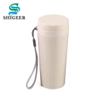 Good Quality Customized Seal Leak Proof Double Layer 300ML Wheat Straw Water Bottle Travel Cup