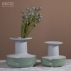 Green Vase Metal Glaze Ceramic Vase Table Top Flower Pot Plant Vases for Home Decor
