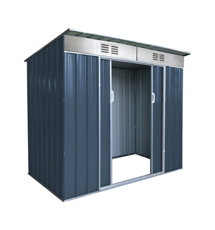 H 6x3ft Pent Roof Metal Storage Shed Garden Shed