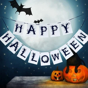 Halloween decoration letter flag Ghost festival party pull flower HAPPY HALLOWEEN banner for Bar shopping mall decoration