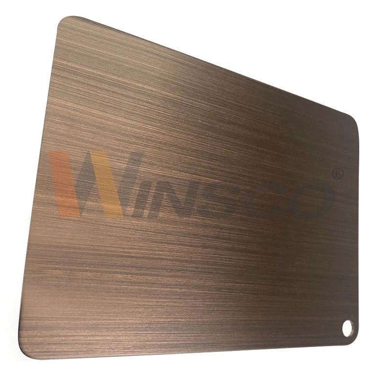 Hand-Brushed Red Bronze Blackened Stainless Steel Copper Plated Sheet For Ceiling Panel Manufacturing With grade 201 304 316L