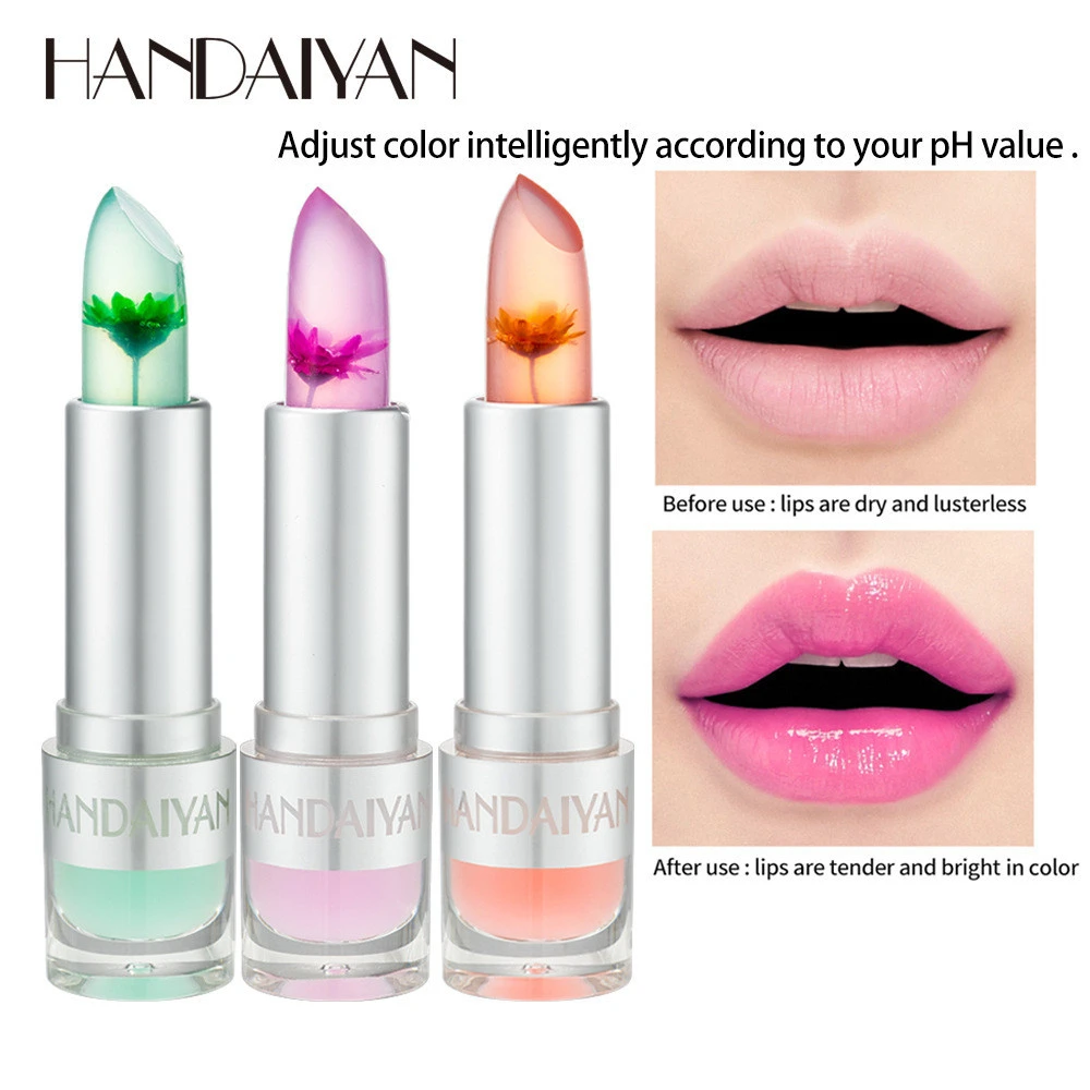 HANDAIYAN 8-color flower warm jelly lipstick flower discoloration moisturizing Long lasting waterproof lipstick