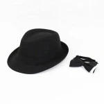 Hat jazz hat flat hat performance  solid color children's size black Gentlemanly dress