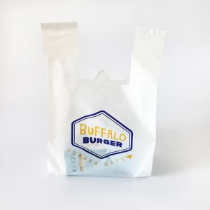 HDPE low price customized biodegradabl with printing logo shopping T-shirt plastic bag