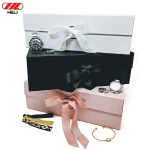 Heli Custom Logo Printing Luxury Packing Gift Paper Box With Ribbon Closure