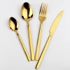 High mirror polish wedding gold plated cutlery set, rose gold flatware, spoon and fork gold cutlery