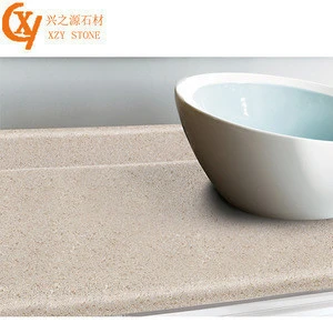 High quality, cheap and customizable beige artificial stone kitchen countertops