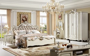 high quality european style carved flower solid wood bedroom furniture sets