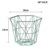 High Quality Green Color Round Metal Wire Storage Basket In Kitchen or Storage Bin In Bathroom