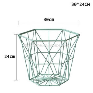 High Quality Green Color Round Metal Wire Storage Basket In Kitchen or Storage Bin In Bathroom