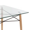 High Quality Modern Tempered Glass Dining Table With Metal Frame