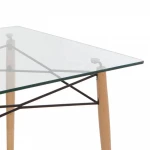 High Quality Modern Tempered Glass Dining Table With Metal Frame