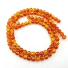 High quality natural round orange amber jasper strands beads, Yellow amber chakra stone beads for bracelets DIY