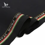 high quality worsted plain black 100% wool cashmere blazer fabric for men suits