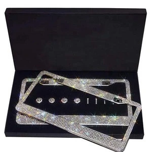 hight quality US size bling rhinestone license plate frame for woman gifts